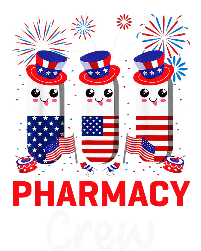 Pharmacy Crew 4th Of July Cute Pills American Patriotic V-Neck T-Shirt