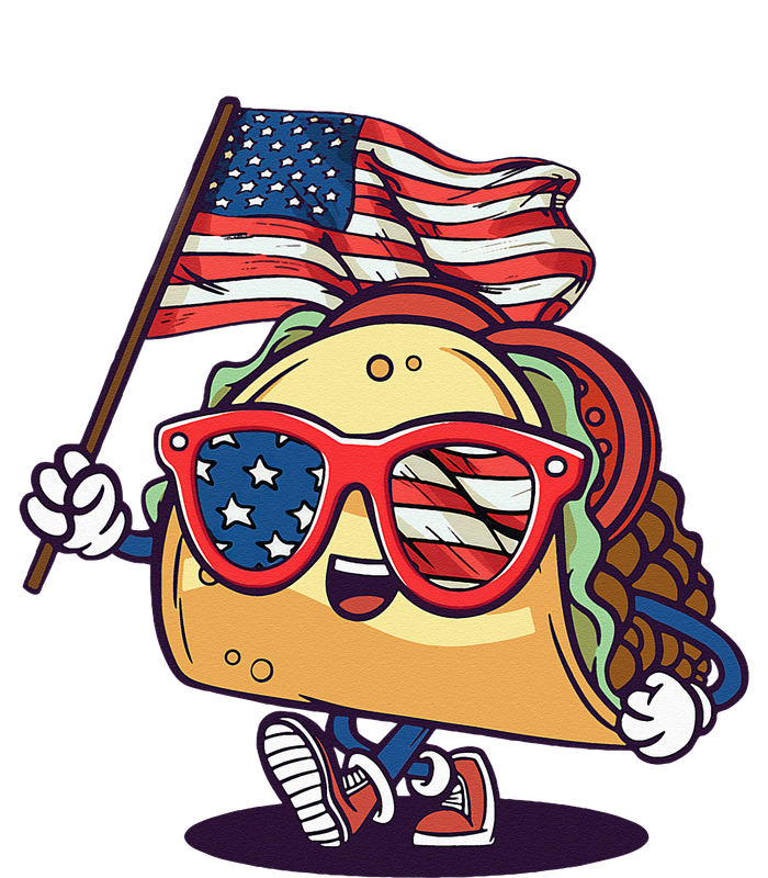 Taco Sunglasses American Flag USA Funny 4th Of July Gifts Sweatshirt Cinch Pack Bag