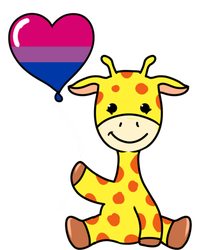 Giraffe With Bisexual Pride Balloon Gift T-Shirt