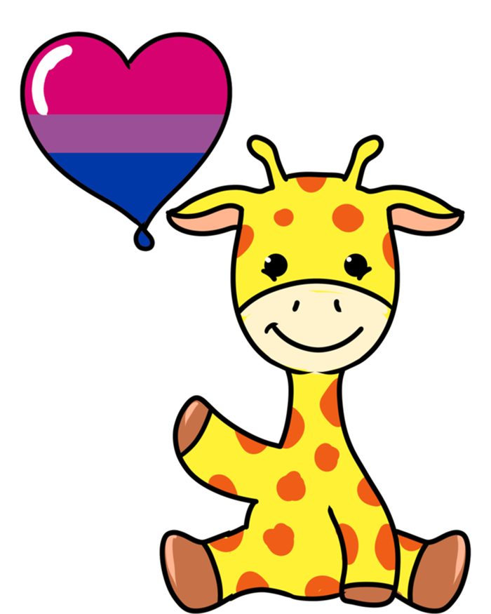 Giraffe With Bisexual Pride Balloon Gift T-Shirt