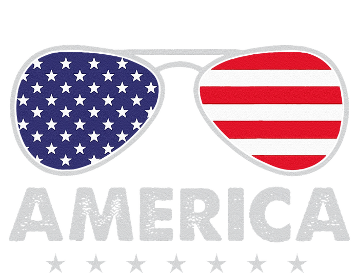 America Independence Day Funny Glasses Flag T-Shirt