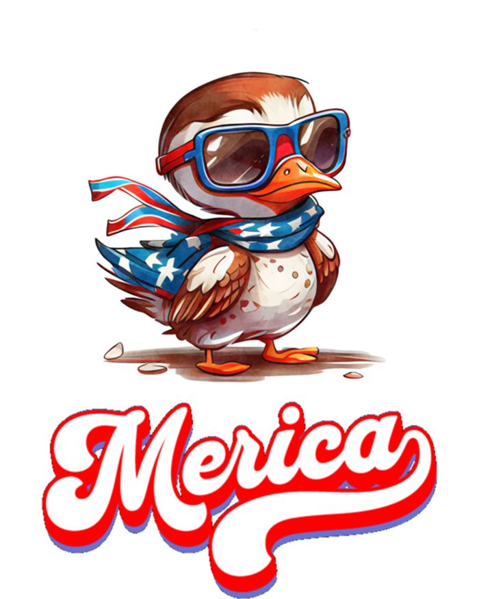 4th Of July Patriotic Duck Merica Cool Gift Short Acrylic Beanie