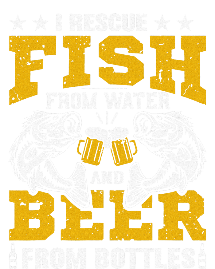 I Rescue Fish From Water Beer From Bottle Funny Fishing Poster