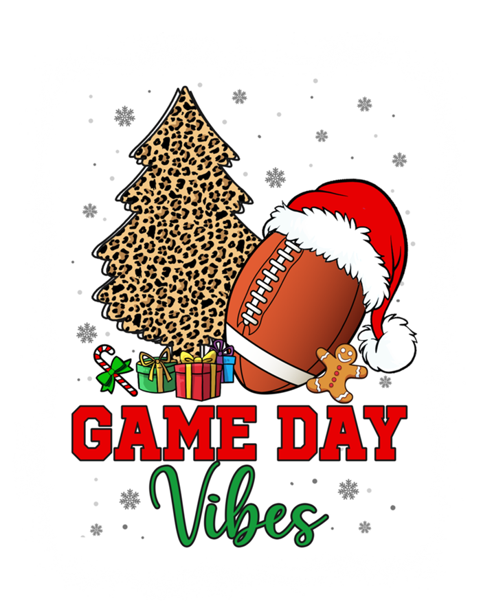 America Football Game Day Vibes Leopard Football Santa Hat Gift Striped Beanie with Solid Band