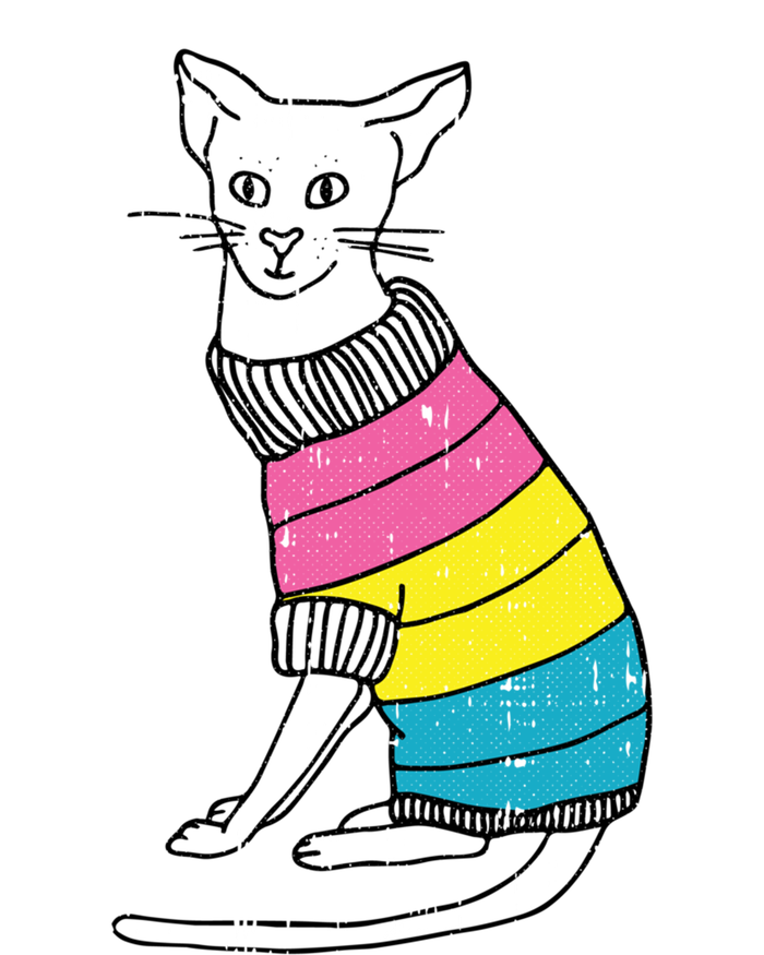 Pansexual Cat Lgbtq Pride Cute Kitten Kitty Proud Ally Gift Women's V-Neck T-Shirt