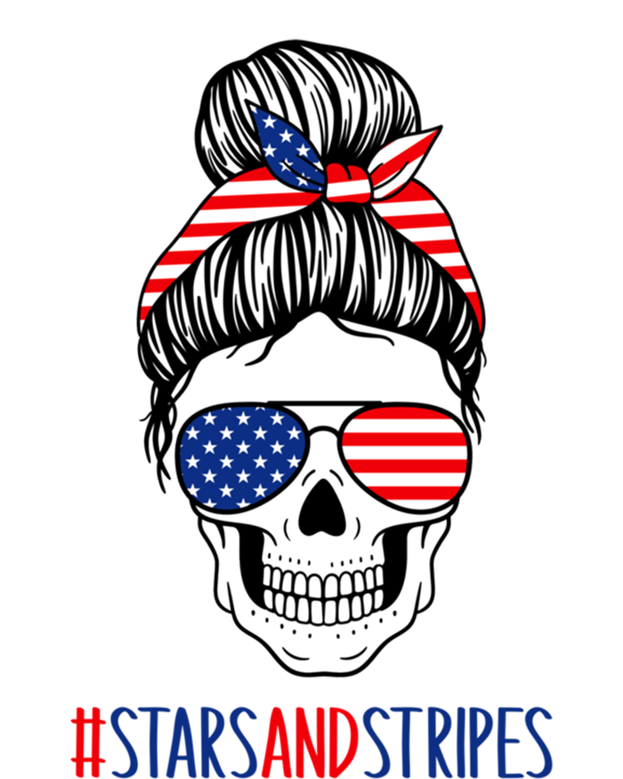 Stars And Stripes Fourth Of July Skull Meaningful Gift Women's T-Shirt