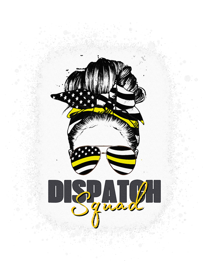 Dispatcher 911 Women Messy Bun American Flag Dispatch Squad Yupoong Adult 5-Panel Trucker Hat