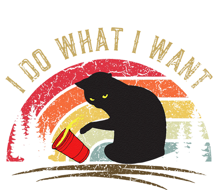 Do What I Want Vintage Black Cat Red Cup Funny My Cat (1) T-Shirt