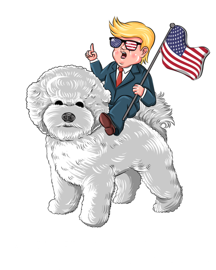 Trump Merica Riding A Bichon Frise Dog 4th July Great Gift Tall Long Sleeve T-Shirt