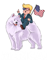 Trump Merica Riding A Samoyed Dog Patriotic 4th July Gift T-Shirt