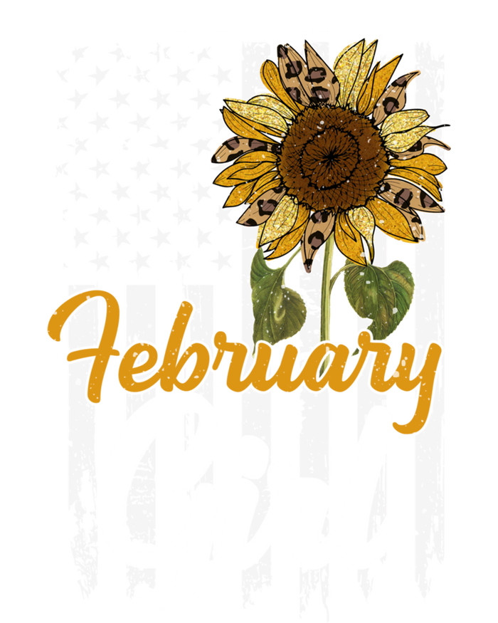 Tu February Sunflower Birthday Costume America Flag Gift Long Sleeve Shirt