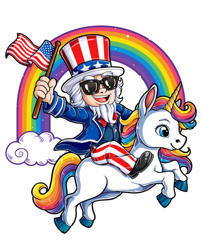 Uncle Sam Riding Unicorn 4th Of July Mericorn Rainbow Gift Tote Bag