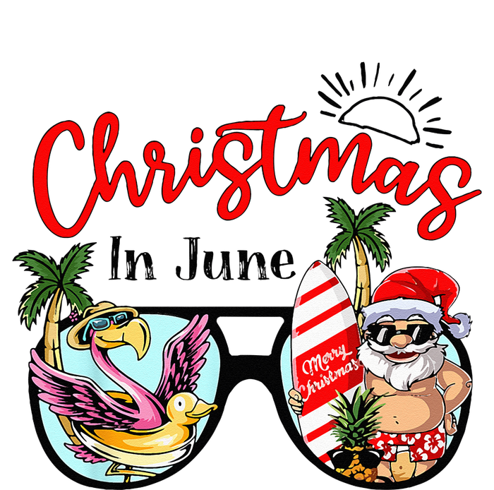 Christmas In June Sunglasses Santa Flamingo Summer Vacation  T-Shirt