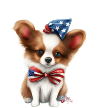 Papillon Dog Puppy USA Flag American Dogs 4th Of July Valucap Bio-Washed Visor