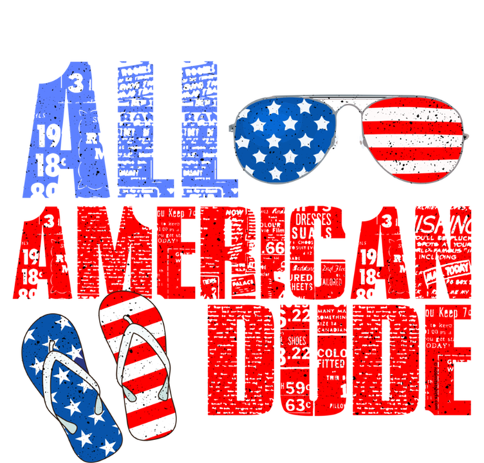 All American Dude Patriotic Usa Flag Grunge Style Gift T-Shirt