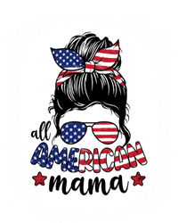 All American Mama Messy Bun Patriotic Mom Life Bleached Gift Women's Racerback Tank