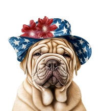 Shar Pei Dog USA Flag Cute Shar Pei Puppy Hat Doggie Tank