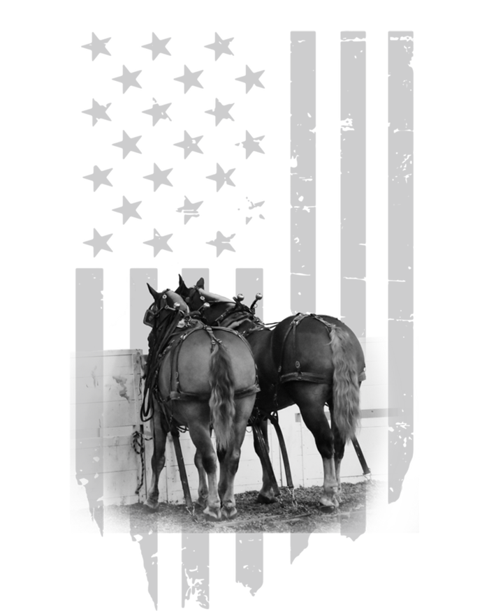 American Flag Belgian Draft Horses Gift For Farmer Gift T-Shirt