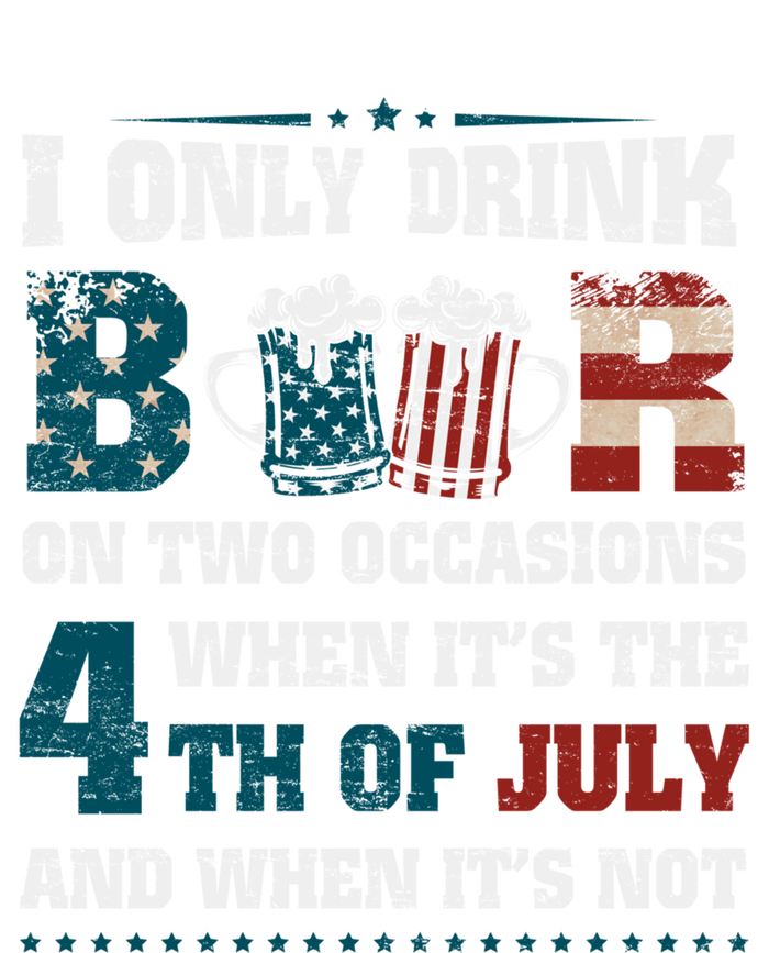 I Only Beer On Two Occasions Retro Us Flag 4th Of July Great Gift Women's V-Neck T-Shirt