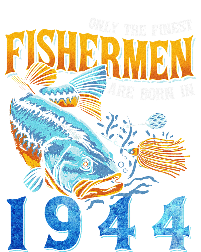 Retro Vintage Fisherman Are Born In 1944 Fishing Birthday Full Zip Hoodie