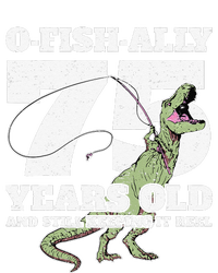 OFishAlly 75 Years Old Fishing Dinosaur 75th Birthday High Crown Mesh Back Trucker Hat