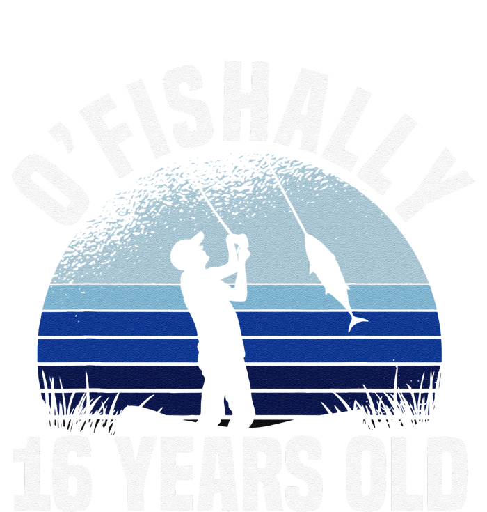 Ofishally 16 Years Old Fisherman 16th Birthday Fishing V-Neck T-Shirt