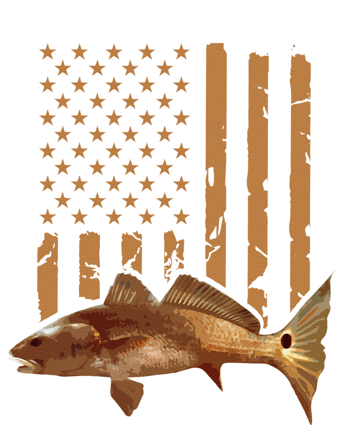 Redfish Fishing Red Drum Tailing Usa American Flag Fisherman T-Shirt