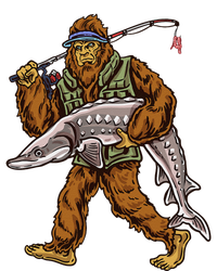 Sturgeon Fishing Bigfoot Fishermen T-Shirt