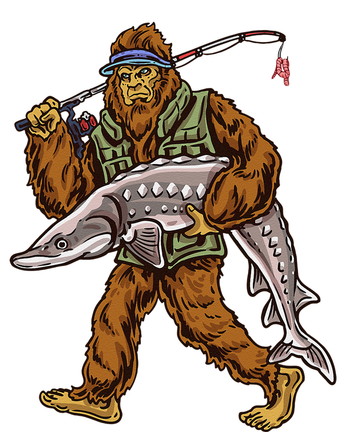 Sturgeon Fishing Bigfoot Fishermen T-Shirt