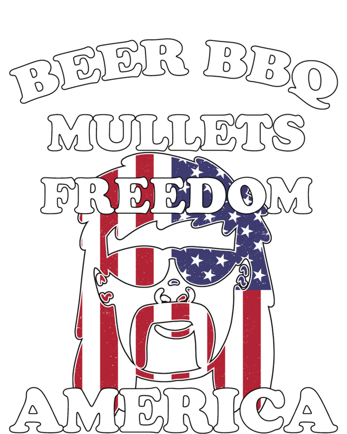 Beer Bbq Mullets Freedom America Funny Patriotic Graphic Gift T-Shirt