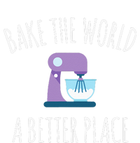 Funny Baking T Bake The World A Better Place Pun Gift Striped Beanie with Solid Band