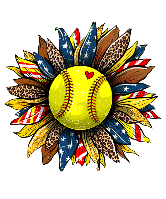 Leopard American Flag Baseball Mom Softball Mothers Day Gift T-Shirt