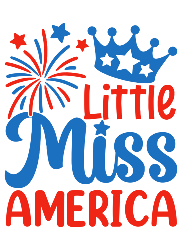 Little Miss America Gift Funny 4th Of July Fireworks Gift T-Shirt