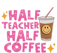 Half Teacher Half Coffee Teacher Coffee Teach Repeat Crop Fleece Hoodie