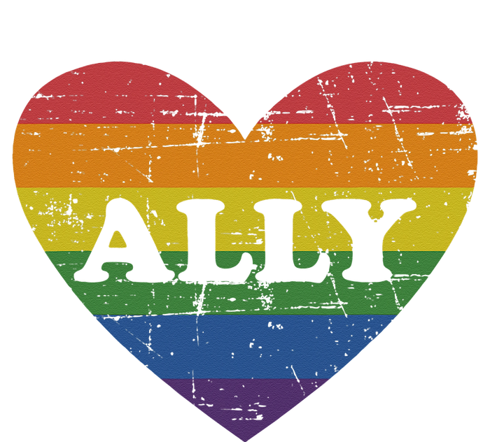 Ally Rainbow Flag Heart For LGBT Gay And Lesbian Support Short Acrylic Beanie