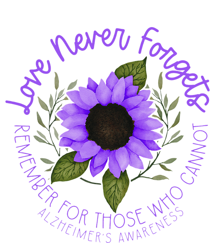 Alzheimer Awareness Tee For Men And Women Purple Sunflower Kids Long Sleeve Shirt