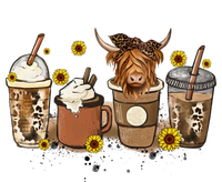 Scottish Highland Cow Sunflower Fall Vibes Coffee Lover Tall T-Shirt