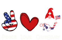 Peace Love Caregiver Life Patriotic Nurse 4th Of July Gnome Funny Gift Premium T-Shirt