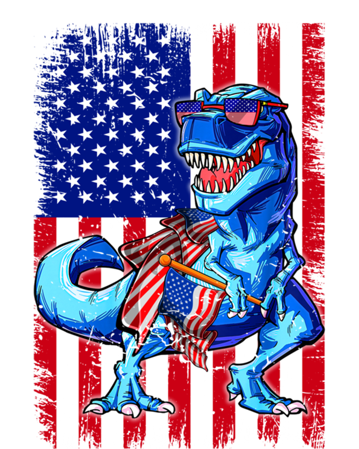 Dinosaurs Funny 4th Of July American Flag T Rex Gift T-Shirt