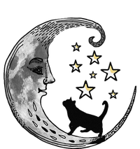 Moon And Stars With Black Cat T-Shirt