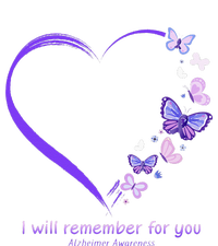 I Will Remember For You Butterfly Alzheimers Awareness Tall T-Shirt