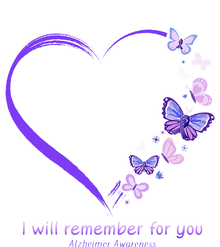 I Will Remember For You Butterfly Alzheimers Awareness Tall T-Shirt