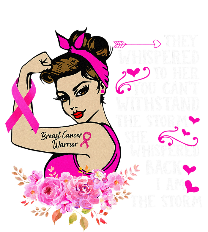 Im The Storm Strong Women Breast Cancer Warrior Pink Ribbon Softstyle Adult Sport Polo