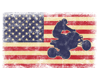 Quad Biker America Flag Gift Atv Four Wheeler Quad Bike Gift T-Shirt