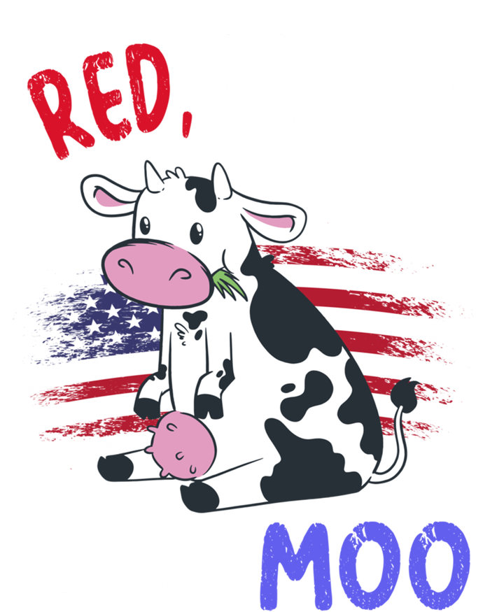 Red White And Moo Cow 4th Of July Patriotic Cool Gift Sustainable Knit Beanie