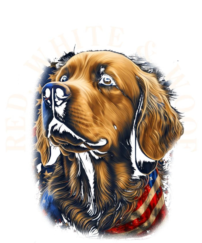 Red White And Woof Patriotic Golden Retriever Lover July 4th Gift T-Shirt