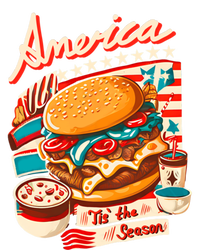 Retro Tis The Season Hamburger America 4th Of July Patriotic Great Gift T-Shirt