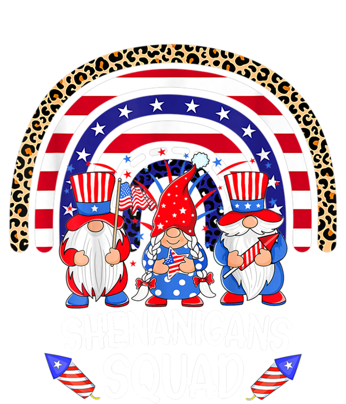 Shenanigans Squad 4th Of July Gnomes Rainbow Us Independence Funny Gift Striped Beanie with Solid Band