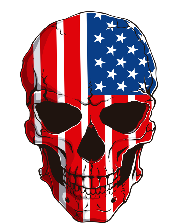 Skull American Flag 4th Of July Usa Patriotic Merica Skull Cool Gift T-Shirt