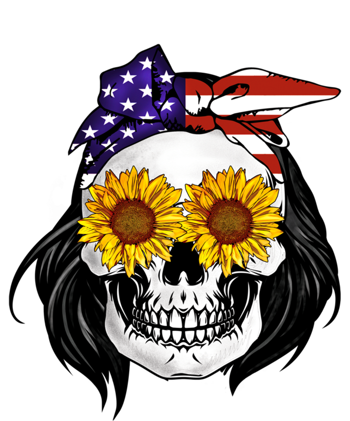 Skull Bandana Us Flag 4th Of July Funny Gift Cute Gift Ladies Essential Flowy Tank